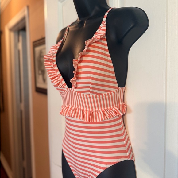 “J. CREW” Striped Ruffle Bathing Suit - Picture 10 of 16